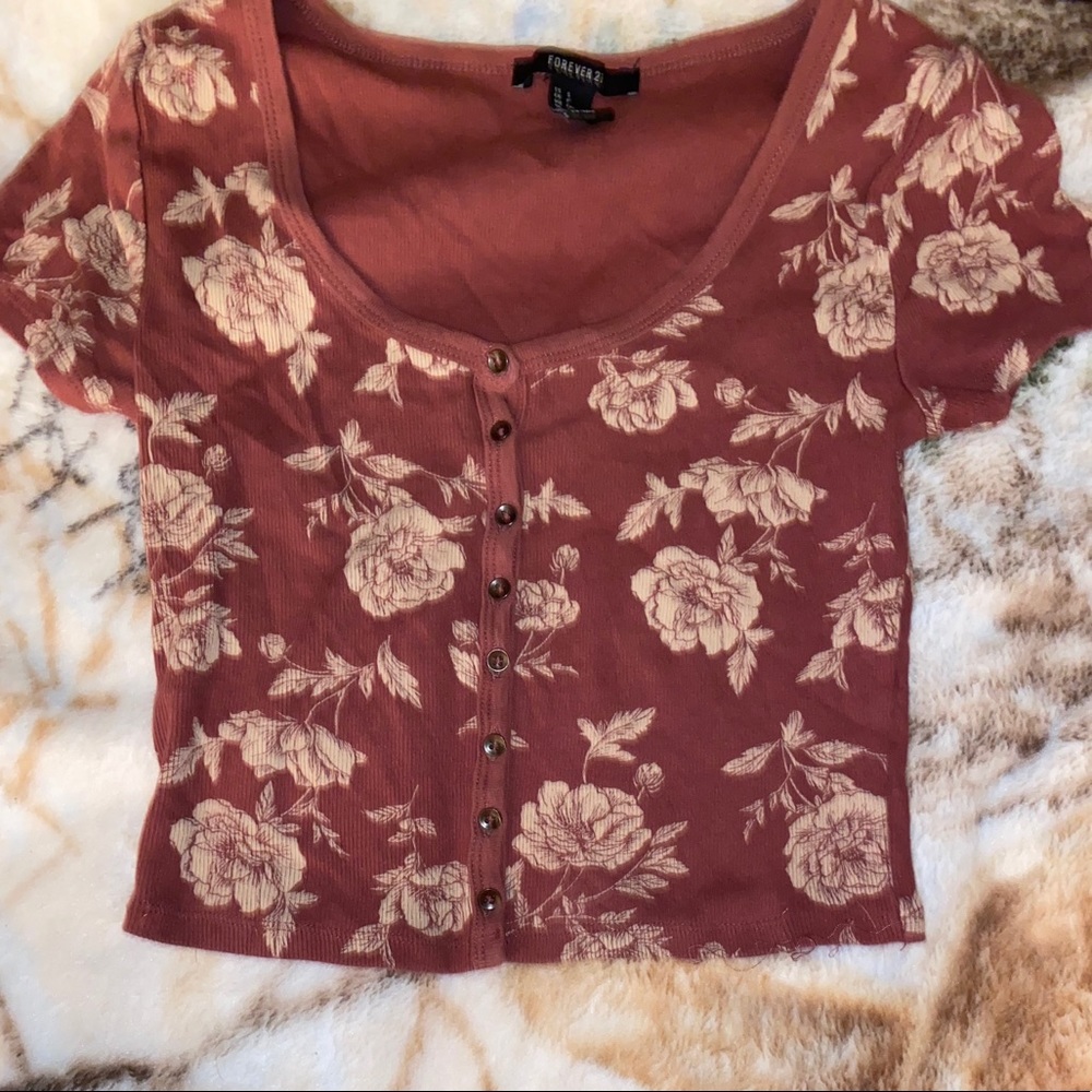 Floral crop top🧡